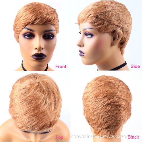 Pixie Cut Wig Natural Curls Brazilian Short Wig Perruque Cheveux Humain Free to Brazil